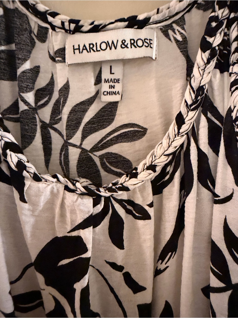 Harlow and Rose black and White Tropical print Beach Vacation sleeveless dress G - Picture 2 of 4